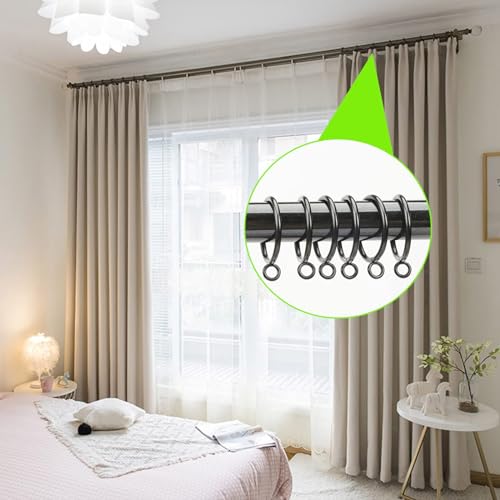 24 st zwart metalen gordijnringen, 28mm binnendiameter, gordijnring 5