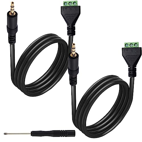 2 st. 3,5mm Jack Plug Audio Kabel, TRS Mono Plug 3 Pin Terminal Block Schroeven Stereo Plug naar AV 3Screw Terminal Block Balun Connection Kabel 27cm Gold Plated