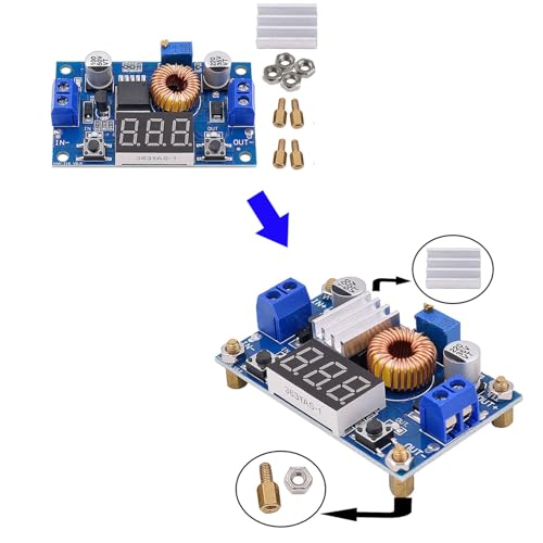 Arduino XL4015 DC-DC 5A Stap omlaag Voeding, Omvormer, 4-38V tot 1,25-36V Voltageregelaar met LED Voltmeter voor DIY
