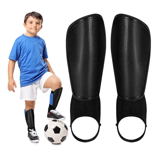 Voetbal Shin Guards voor kinderen Volwassenen S-L, Small Black Shin Guards met Kalf en Enkelbescherming, Non-Slip verstelbare Shin Guards, Football Equipment voor jongens
