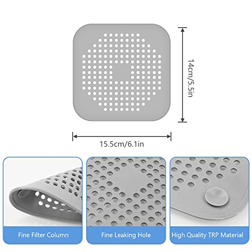 4 st Siliconen Drain Strainers, Douche Drain Cover Hair Catcher met Zuigbekers, Opvouwbare wasbak Stainer Beschermer, Filter Stopper met Sterke Zuigbeker voor Badkuip, Badkamer, Keuken