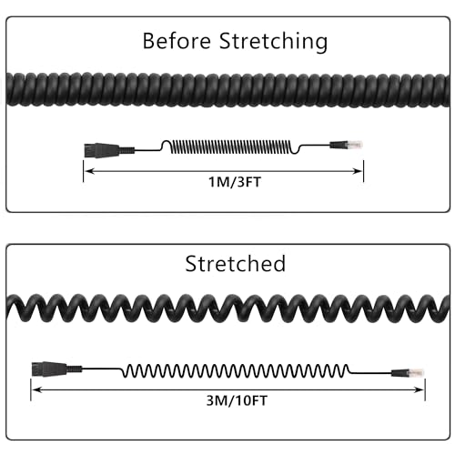 RJ9 aan QD-adapter Kabel Hoofdtelefoon Adapter Kabel Quick Connect Kabel naar RJ9 Plug Adapter Kabel voor Plantronics QD Headsets Nortel Mitel Aastra NEC en meer 4