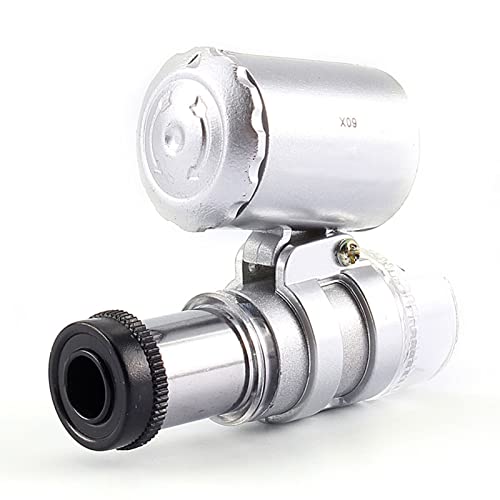 Pocket Vergrootglas, Vergrootglas LED Categorie UV-licht Mini 60X Pocket Microscope Sieraden 3