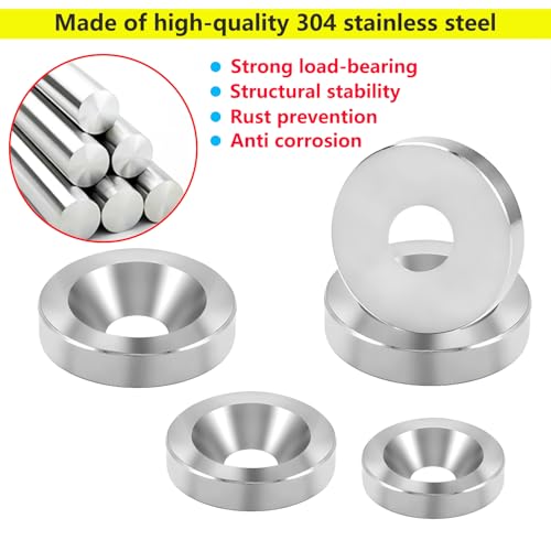 Verpakking van 20 Roestvrij stalen ringen Countersunk ringen M5 x 16 x 3mm Countersunk Hoofdringen Sluitringen voor verzonken schroeven 4