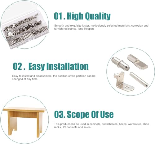 120st 4 stijlen steunposten voor planken, plankhouders, voor meubels, kasten, boekenplanken, keuken, planken, 5mm, 6mm 4