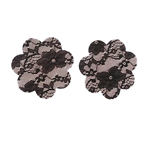 tepelbekleding, zelfklevend, sexy, satijn, kant, tepelbladen, 7 stijlen, zwart, M, zwart 4