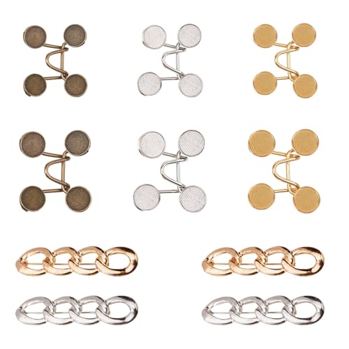 Verpakking van 10 broeksklemmen voor het aanscherpen van Taist strakkere knoppen, herbruikbare Denim Richter Clips zonder naaien, verstelbare Taist Belt Spanning Knoppen, Kleding Decoratie Accessoires