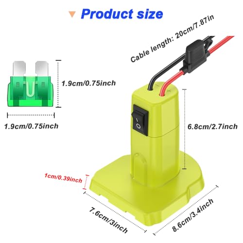 Battery Adapter Power Wheel voor Ryobi 18V Batterij Converter Kit Rc Auto Power Plug met schakelaar en Fuse Low Voltage Protection Module