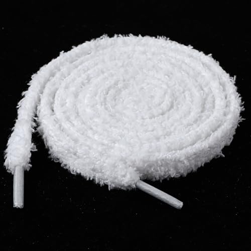 2 paar Plush shoelaces wit fluffy platte Laces zachte Plush Laces vervanging Fluffy Laces voor sneakers canvas schoenen vrouwen