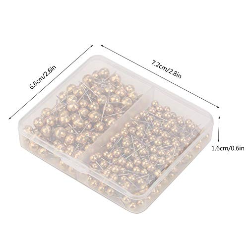 300 st. Kaarten Tacks Push Pins Ronde Plastic hoofd met roestvrij staal Tip voor Bulletin Board Dressmaking Naaien (Goud)