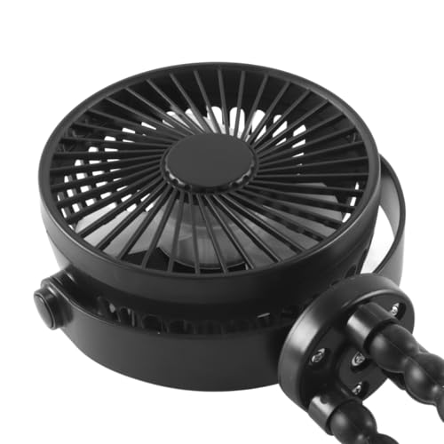 USB Fan, Quiet Hand Fan, 4 Speed Mini Tafel met Flexibele Tripod voor kinderwagen, autostoel, Camping (2000mAh) 3