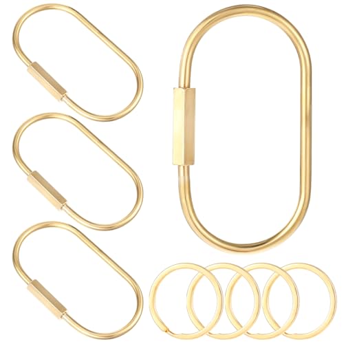 4 st. Messing sleutelringen schroef gesp Karabiner goud 4 st Sleutelringen Klein goud Sleutel Ring schroef sluiting voor sieraden maken handtassen DIY Toebehoren