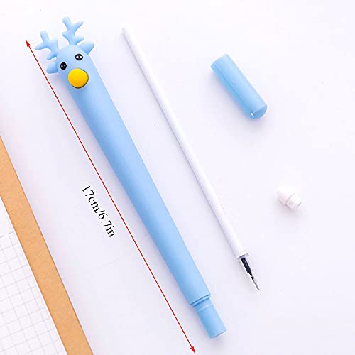Mooie creatieve cartoon Ballpoint Pen Zwarte inkt Schrijven Pennen Leuke vorm Neutrale Pennen 0.5mm Kawaii Gel Ink Pennen voor Kids Novelty Pennen voor het schoolkantoor Familie 10 stuks Elk