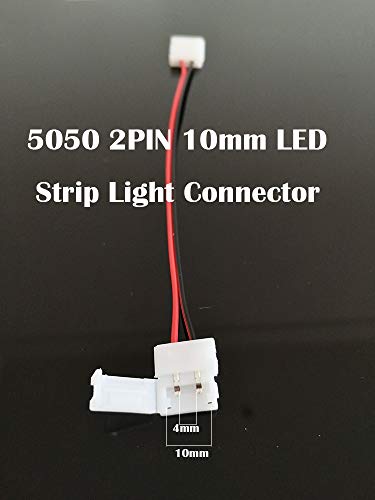 5050 2 Polen 10mm LED Strip Light Connection Kit Inclusief 10 LED Strip Light Terminal Pigtail, 10 Jumper Connectors, 10L Shaped Connectors, 2DC Connectors, 2Plugless Plug Connectors 3