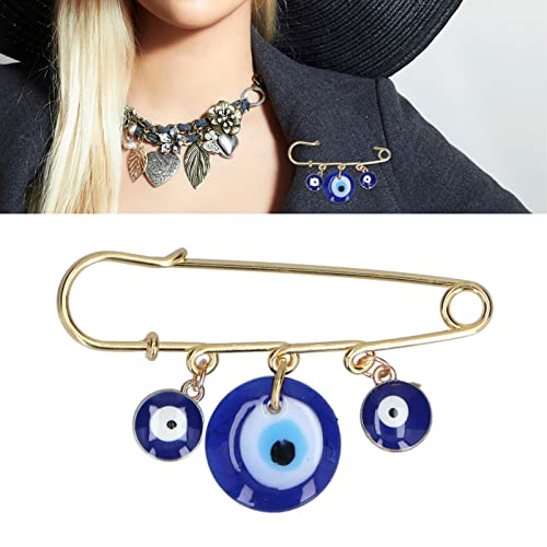 3 Pieces Evil Eye Brooch Pins, Turkey Evil Eye Brooch Pins Happy Eyeball Handen Broeches sieraden voor geluk, blauw, one size, blauw, Eén maat 4