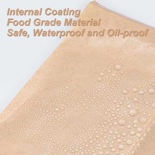 25 stuks bruin Kraft Paper Bags, Sandwich Paper Bags met Transparant Window en Sealing Wire, Oil Resistant Bread Bags for Biscuits, Candy, Coffee Beans (24.5 * 12 * 6cm) 5