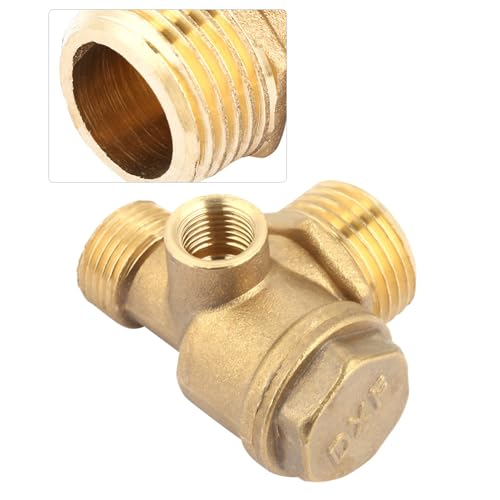 3 Port Brass Air Compressor Controleer Valve Man Threaded Tube Connector Tool 10 * 16 * 20mm/0,4 * 0,6 * 0,8in