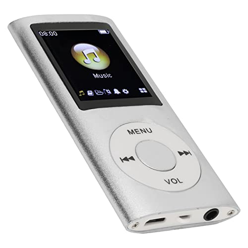 MP3-speler MP3-speler aluminiumlegering MP3-speler stijlvol verliesloos multifunctioneel geluid Slim 1.8" LCD-scherm Portable MP3-muziekspeler (zilver)