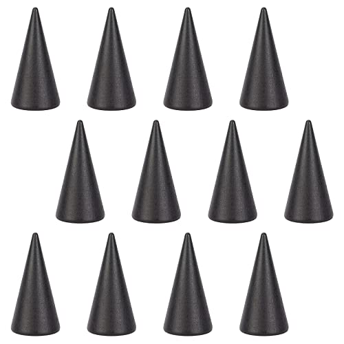 12 stuks zwart houten ring Displays, vinger ring houder sieraden Display in Cone Shape Ring houder voor Ring sieraden Tentoonstelling