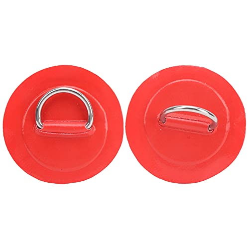 2 stuks Marine Vaste Buckle Paddle Board D-Ring Kajak D-Ring Pad Opblaasbare boot D-Ring Patch met Bungee Cord voor Marine Kayak(Red)