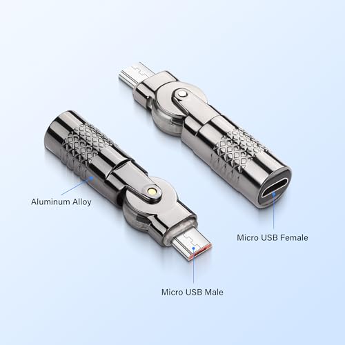 2 Pack Micro USB Adapter Micro 5Pin Vrouw tot Male Connector 180 Degree Rotatie Converter Connector Ondersteuning Charge gegevens voor telefoon 4