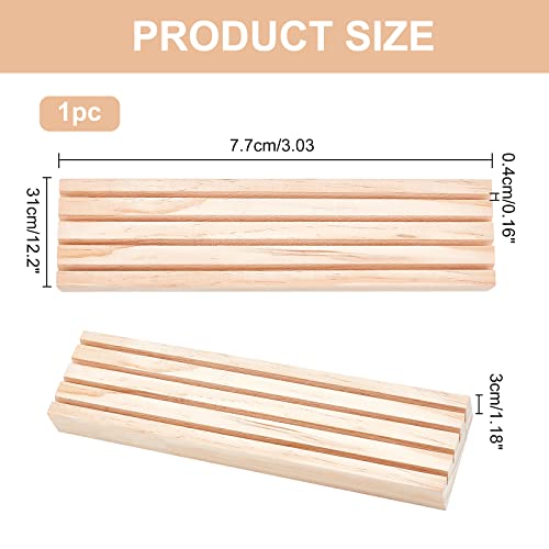 Natural Wood Display Stand - 4 Slots sieraden oorbellen houder, kaarthouder, Organisator en Retail Display voor verkoop - 7.7×31cm