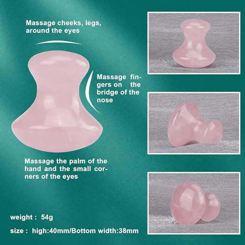Quartz Massage Tool Natural Rose Quartz Crystal Massage Stone Mushroom Shaped Face Eyes Massaging Tools 4