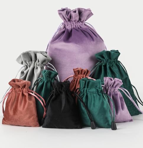 1 stuks fluwelen sieradenzakje met trekkoord, 40 x 50 cm, stoffen zakje om te vullen, fluwelen cadeauzakjes, opbergzak, stoffen tas, multifunctionele tas, groen 3