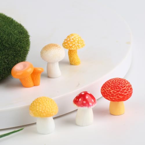 36 st. Minihars Paddestoelen, 18 Styles Kleurrijke Miniatuur Paddestoelen Kleine Mini Figuren Home Fairy Garden Dollhouse Micro Landscape Cake Outdoor DIY Ambachten Decoratie 4