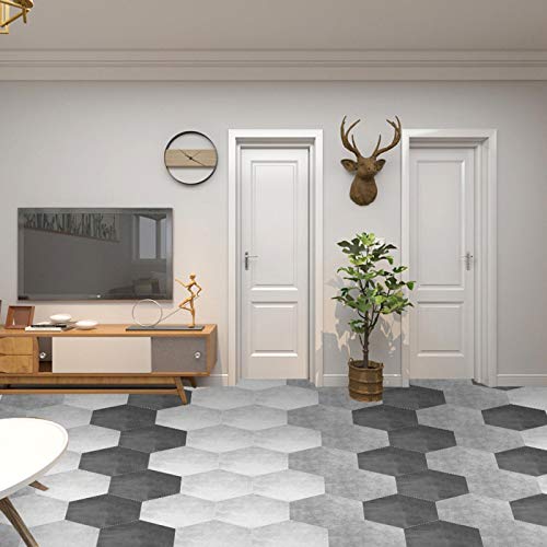 PVC Sticker, 10 st Waterdichte Non-slip Hexagonaal Zelfklevende Keramische tegel Wand Vloer Stickers Home Decoratie 3