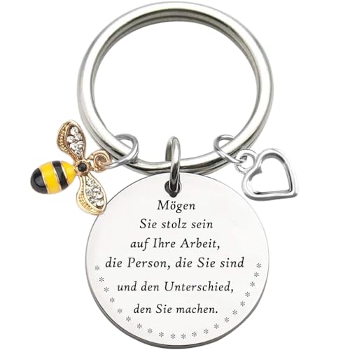 Leraar Keychain Teacher Appreciation Gift Teacher Day sieraden Moge je trots zijn op je werk, de persoon die je bent en het verschil dat je maakt sleutelhanger, zilver, M, zilver