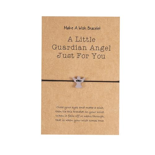 Guardian Angel armband, zilveren geluk armband voor vrouwen met metalen hanger Lucky Charm voor kinderen meisjes vrienden familie klasgenoten 12cm roestvrij staal, roestvrij staal