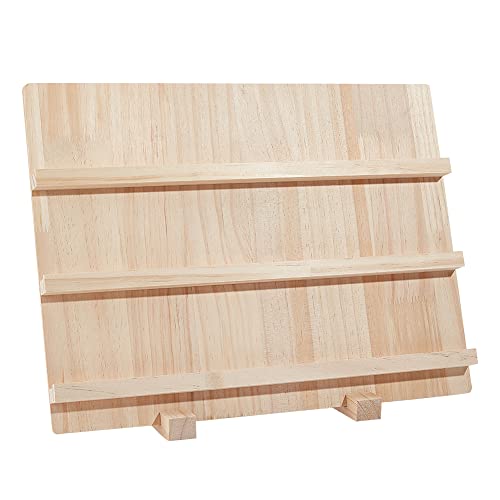 Houten oorbellen Display Stands, 3 Lagen sieraden oorbellen Displayhouder Houten oorbellen Kaarthouder Afbeeldingen Business Cardhouder Weergave met basisstandaard voor thuiskantoor, Retail, 30 x 14.2 x 31.2cm