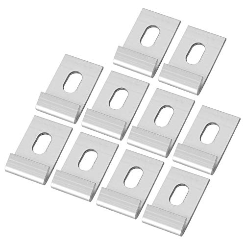 10 stk Base Clips, Metalen bevestigingen Attachments Greenhouses Base Clips, Aluminium Greenhouses Fixture Base Clips, 1.3x0.8In for Greenhouses Garden(Silver) 4