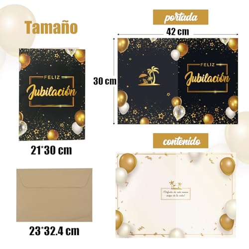 Feliz Jubileón Wenskaarten met enveloppe voor pensioen