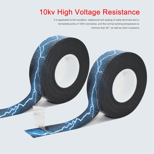 Verpakking van 2 Zelfverzegelende kleefband 5 m x 23 mm x 0,8 mm Zelfdichtende Tape Isolatie Tape Zwarte Afdichting Tape Zelfklevend Waterdicht voor slangen, Nood Reparatie Kabel Isolatie 4