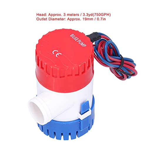 Boompomppomp, 12V 24V 350 500 750 1100GPH Kielpomp, Low Noise Buigenpomp, Semi-Automatische schakelaar Elektrische Kleine Onderwaterpomp voor Kielpompen (DC12V 750 GPH) 3