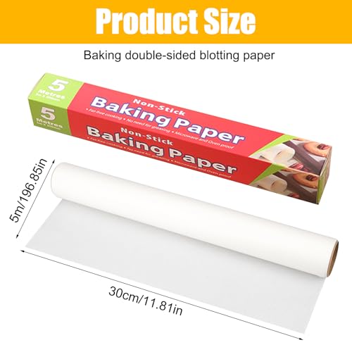 Bakpapier vellen 30 cm x 5 m Butter Bread Paper Roll Deli Paper Sheets Grease Proof Paper, Non-Sticky Bakpapier, White Cheese Paper, Bakpapier voor Sandwich, Friet, Cake