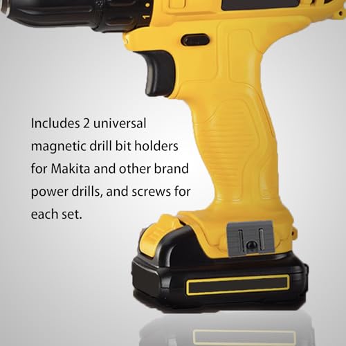 2 st Universele magnetische bit houders, geschikt voor zowel links als rechts kant van impact schroevendraaier met 6 schroeven Compatibel met Milwaukee Dewalt Ridgid Makita 3