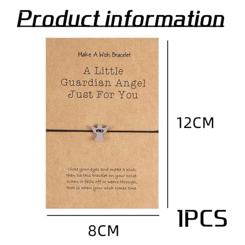 Guardian Angel armband, zilveren geluk armband voor vrouwen met metalen hanger Lucky Charm voor kinderen meisjes vrienden familie klasgenoten 12cm roestvrij staal, roestvrij staal
