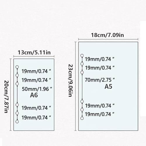 A5 Ring Binder Cover, Zachte PVC, 6 gaten, Ring Binder, Navulbaar, Waterdicht, Los blad Notebook Folder, Persoonlijke Planner Cover voor dagboek, Kantoor, Huis, School, Zwart