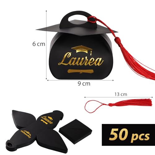 Kleine geschenkdozen voor afstuderen, Italiaanse afstudeerdecoratie, gastcadeaus voor afstuderen partijen