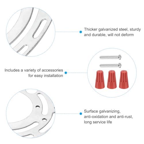 Universele montagekit voor lamp 130mm (5,12 inch), 2 sets Ronde Plafondplaat met verlichte kruisstang met schroef voor wandlamp, hanglamp 3