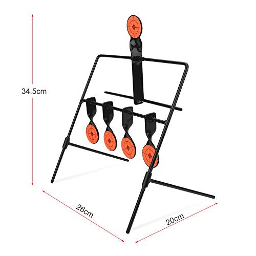 Spinning Shooting Target, Metal Turning Goals voor Air Rifle schieten met hoge zichtbaarheid Stickers 5 Target set voor binnen en buiten training 4