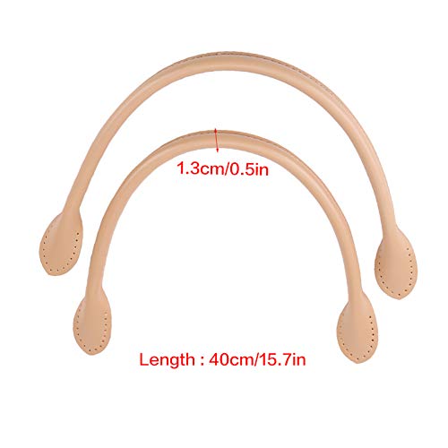 Lederen handgrepen, lederen tasbanden voor DIY accessoires met draad Zwartbruin optioneel(Cream color)