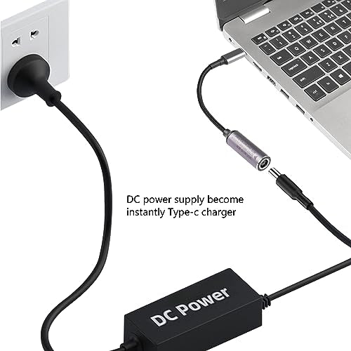 PD DC 7.4mm x 5mm Bushing (7.4mm x 0.6mm) Invoer naar USB Type C Plug, Power Charging Cable, DC7450 naar Type C uitbreiding Kabel met automatische PD identificatiechip, voor telefoons