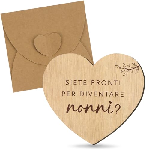 Kaart Aankondiging van zwangerschap aan grootouders Wenskaart van hout Verrassing Zwangerschap Grootouders met Idde envelop Cadeauplaat Word grootouders