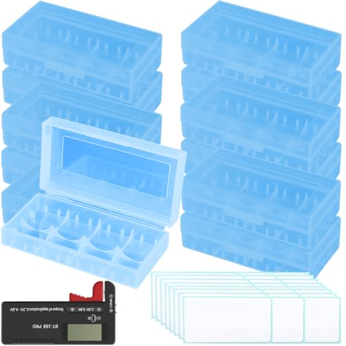 12 stuks opslagdozen voor 18650 16340 CR123A Batterijen, Portable Plastic Opbergbox voor 18650/16340/CR123A Batterijen voor reizen, Camping, Huis (blauw)
