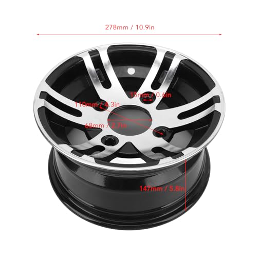 10 Inch ATV Rim, hoge sterkte aluminium legering ATV Rim, Universeel voor ATV's, Go karts, Quads (Front Wheel)