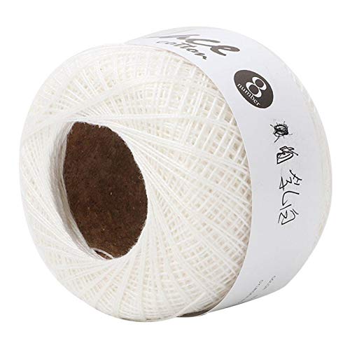 Multikleurig garen Dunne lijn haak katoenen draad hand haak zomer zijde licht met een haak voor hand borduurwerk (6601White)